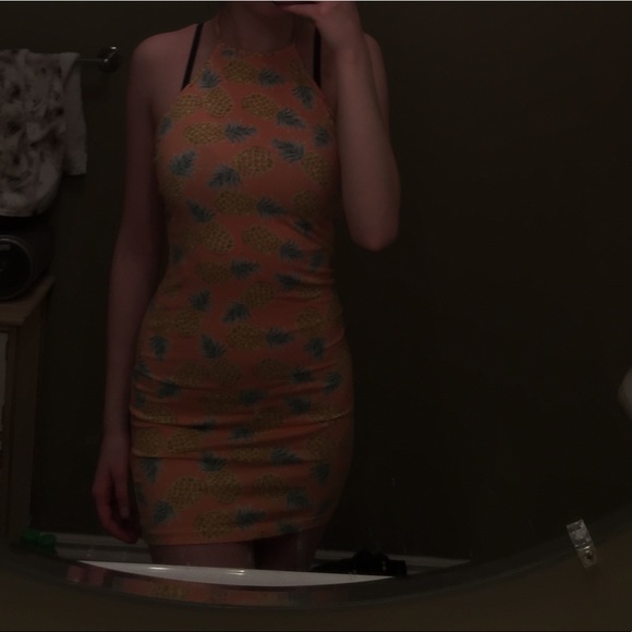 Halter Pineapple Mini Dress - Picture 2 of 2